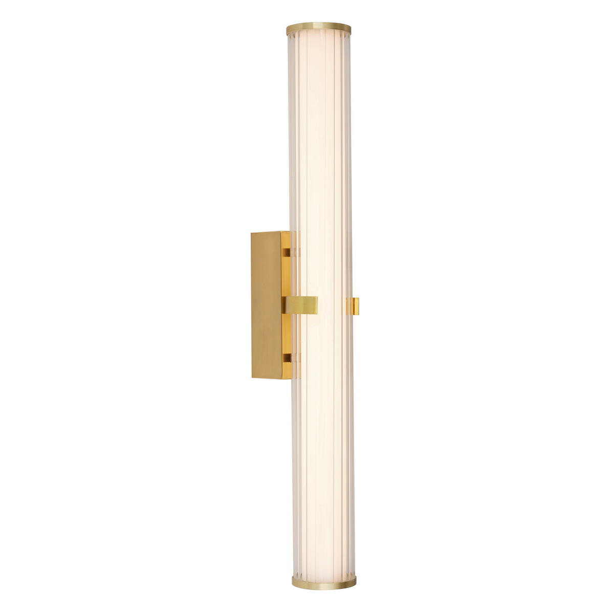 BADEZIMMER-WANDLEUCHTE CLAMP 90/63 cm   - Klar/Goldfarben, MODERN, Glas/Metall (90/63cm) - Searchlight