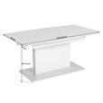 COUCHTISCH in Metall, Glas, Holzwerkstoff 120-160/70/55-74 cm  - Weiß, Design, Glas/Holzwerkstoff (120-160/70/55-74cm) - Novel