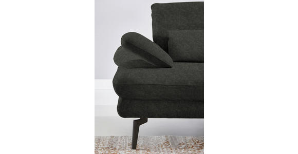 ECKSOFA in Velours Dunkelgrau 310/180 cm - Dunkelgrau/Schwarz, Design, Textil/Metall (310/180cm) - Dieter Knoll