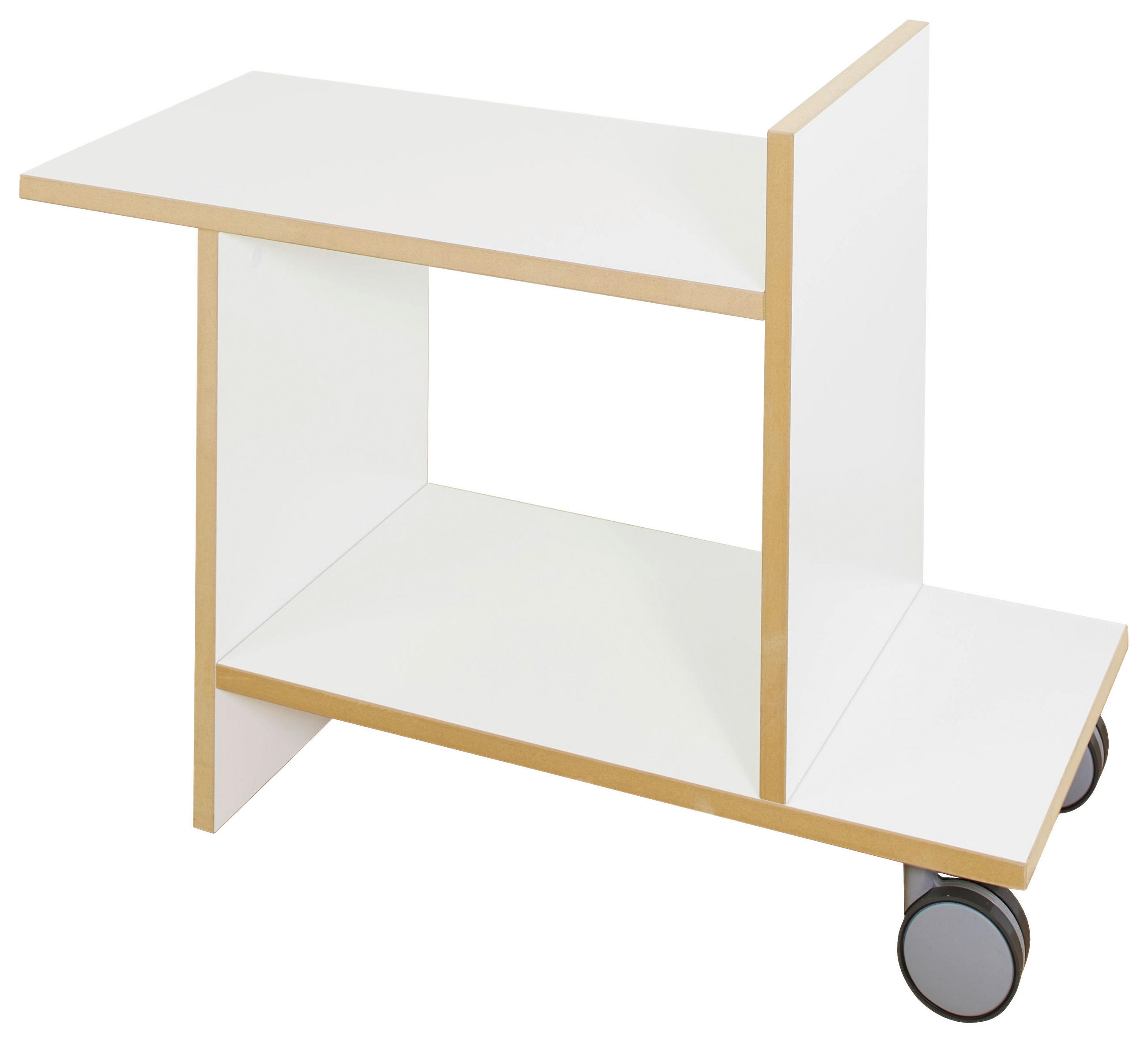 BEISTELLTISCH 80/32/56 cm Weiß, Buchefarben rechteckig  - Buchefarben/Weiß, MODERN, Holzwerkstoff/Kunststoff (80/32/56cm) - Tojo