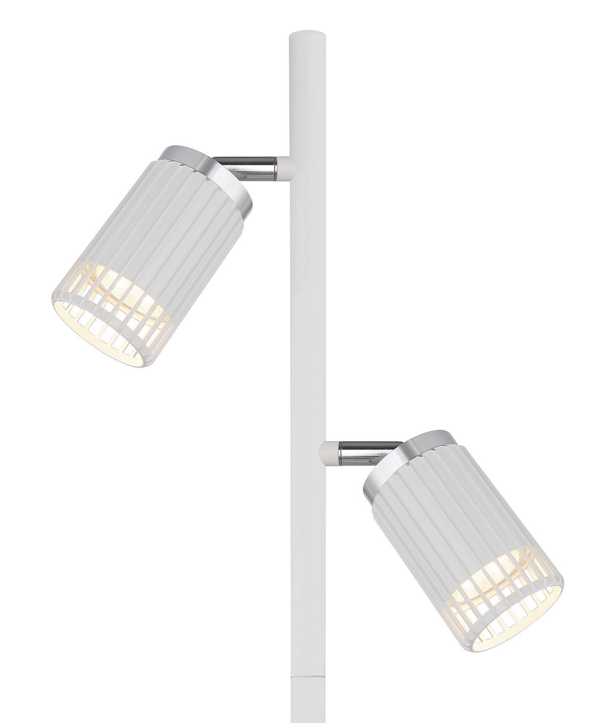 STEHLEUCHTE KORBEN 27,5/22/158 cm   - Chromfarben/Weiß, Design, Kunststoff/Metall (27,5/22/158cm) - Globo
