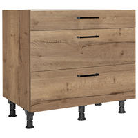 SCHUBKASTENUNTERSCHRANK 90/87/56 cm  in Eiche dunkel  - Eiche dunkel/Schwarz, MODERN, Holzwerkstoff/Metall (90/87/56cm) - Nobilia