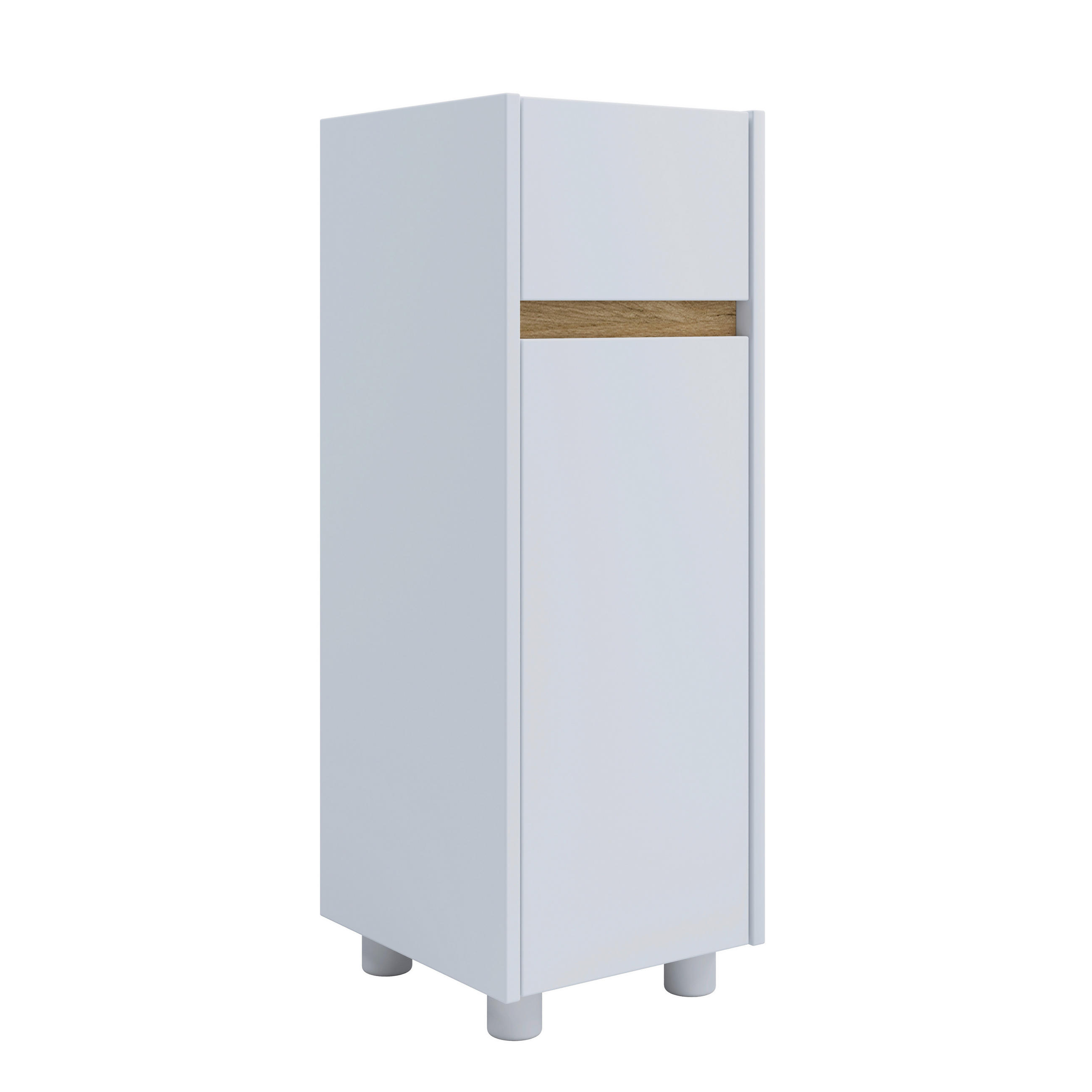 MIDISCHRANK 30/85/33 cm  - Honigeiche/Silberfarben, Trend, Holzwerkstoff/Kunststoff (30/85/33cm) - MID.YOU