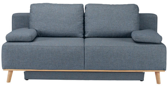 BOXSPRINGSOFA Carla  mit Stoffauswahl, Rücken echt Blau, Grau  - Blau/Grau, Design, Holz/Textil (203/97/107cm) - Dieter Knoll