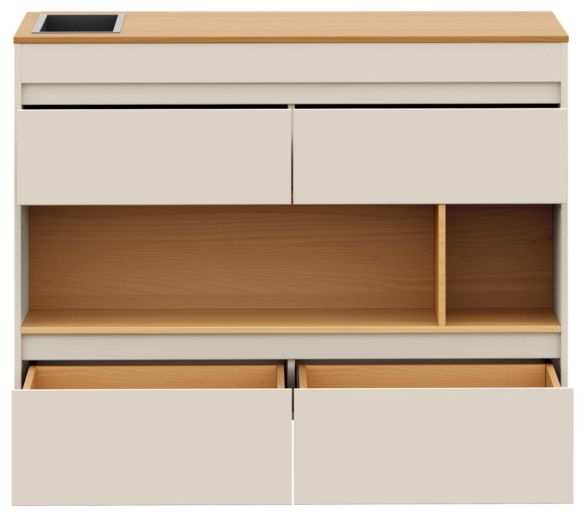 KÜCHENINSEL 125/96,6/60 cm  in Beige, Hellbraun  - Hellbraun/Beige, Design, Holz (125/96,6/60cm) - Livetastic