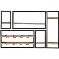 WANDREGALSET 120/75/25 cm  - Multicolor/Schwarz, Design, Holz/Metall (120/75/25cm) - MID.YOU