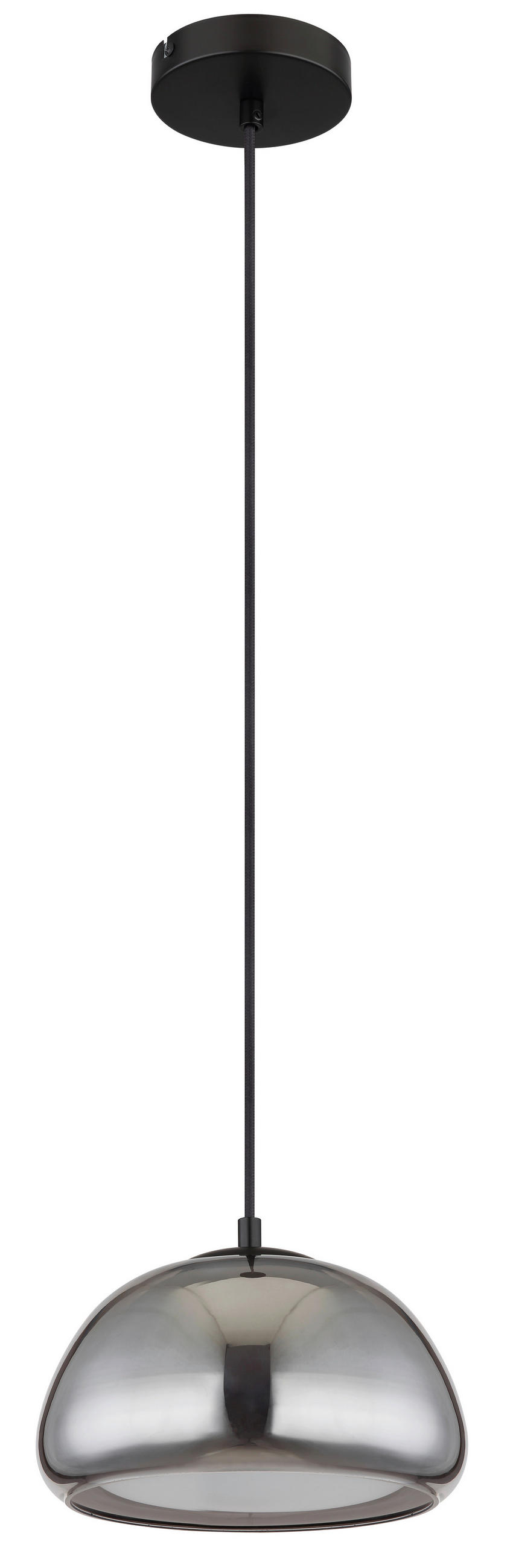 HÄNGELEUCHTE 25/120 cm  - Schwarz/Weiß, KONVENTIONELL, Glas/Textil (25/120cm) - Globo