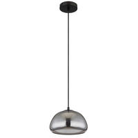 HÄNGELEUCHTE 25/120 cm  - Schwarz/Weiß, KONVENTIONELL, Glas/Textil (25/120cm) - Globo