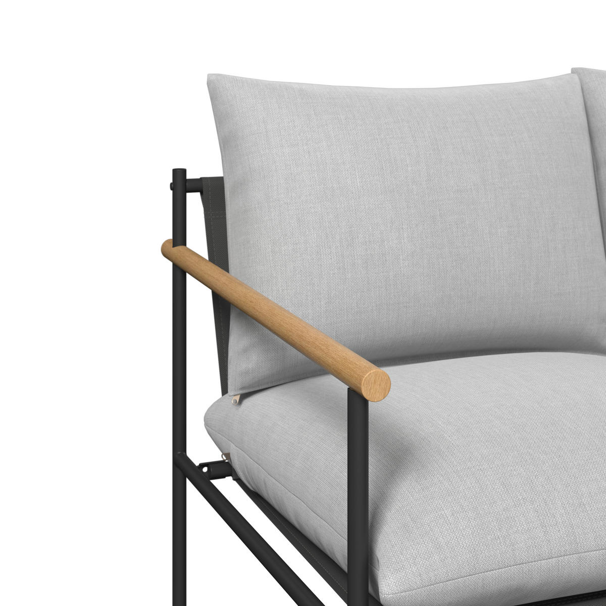 GARTENSET Webstoff Eisen  - Hellgrau/Schwarz, Design, Glas/Textil - Ambia Garden