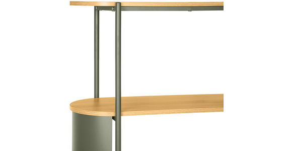 REGAL Grün, Naturfarben  - Naturfarben/Grün, Trend, Holzwerkstoff/Metall (80/133,5/33,8cm) - Xora