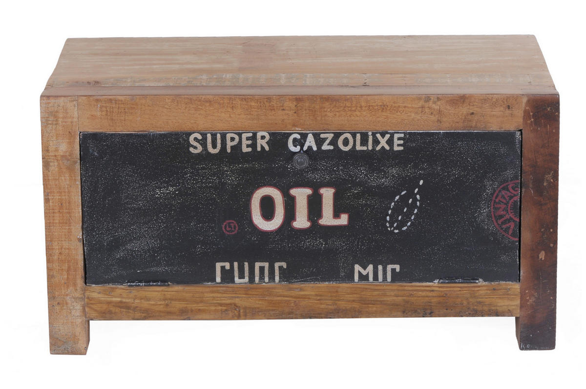 SCHUHSCHRANK Altholz massiv Multicolor, Naturfarben  - Multicolor/Schwarz, Design, Holz/Metall (85/45/40cm) - MID.YOU