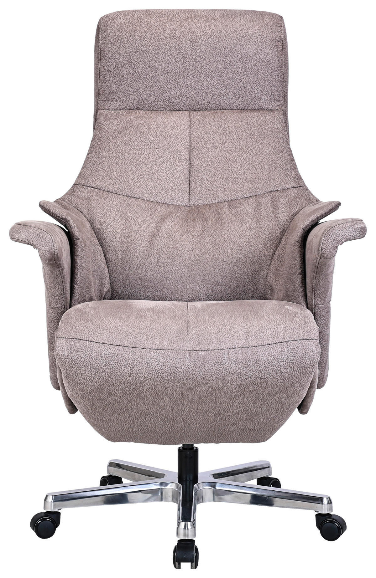 CHEFSESSEL Webstoff Grau, Alufarben  - Alufarben/Grau, Design, Textil/Metall (78/115-122/81cm) - Novel