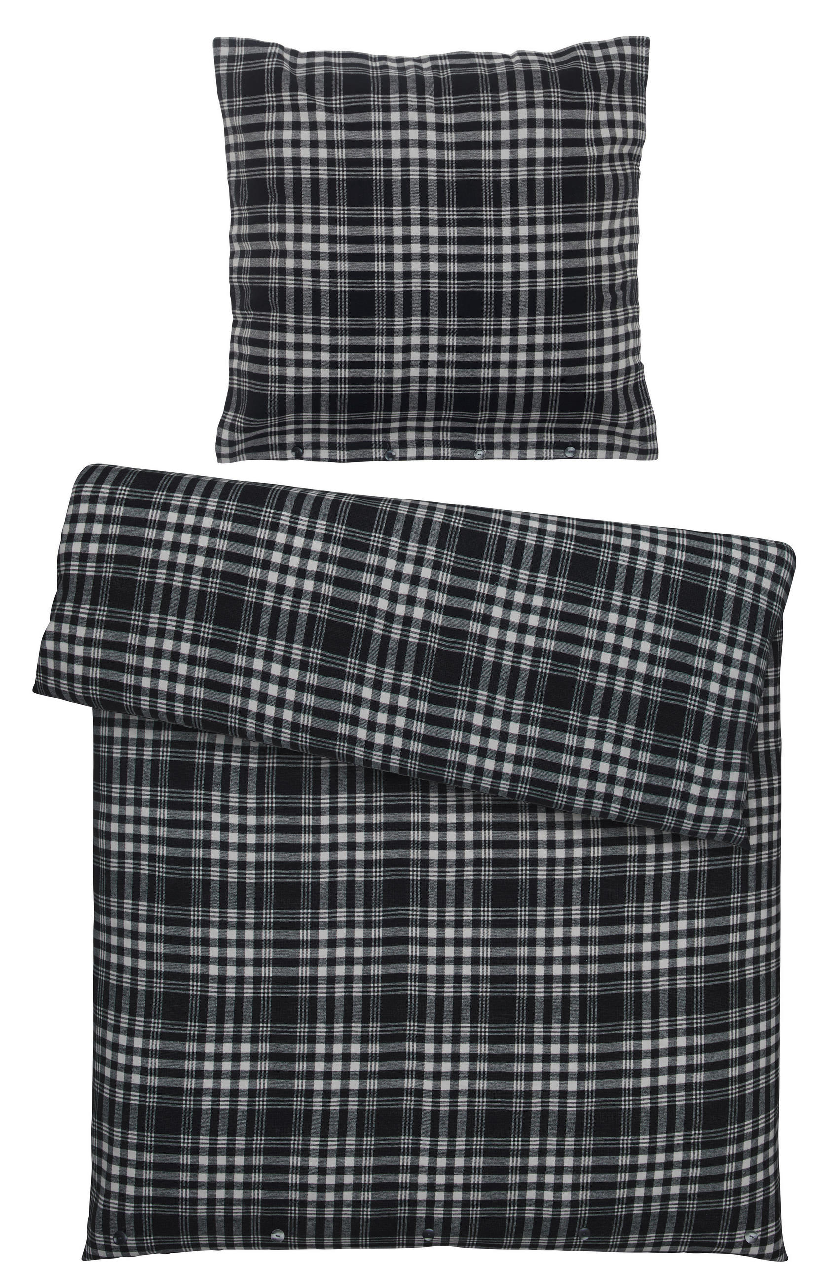 WENDEBETTWÄSCHE Ravi Biber 135/200 cm  - Schwarz, KONVENTIONELL, Textil (135/200cm) - Dieter Knoll