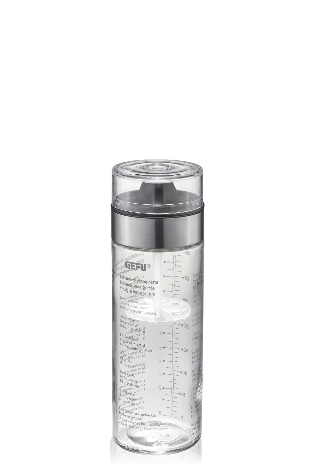 DRESSINGSHAKER - Edelstahlfarben/Transparent, KONVENTIONELL, Glas/Kunststoff (6,7/20,3cm) - Gefu