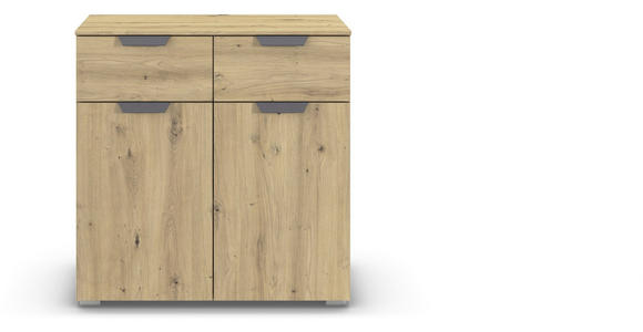 KOMMODE in 80/81/42 cm - Dunkelgrau/Eiche Artisan, Design, Holzwerkstoff/Metall (80/81/42cm) - Carryhome