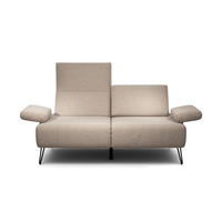 2-SITZER-SOFA in Chenille Sandfarben  - Sandfarben/Schwarz, Design, Textil/Metall (164-194/85/86-94cm) - SENSOO
