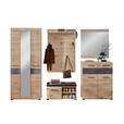GARDEROBE 6-teilig  in 282/201/40 cm  - Eiche Artisan/Grau, Design, Glas/Holzwerkstoff (282/201/40cm) - Voleo