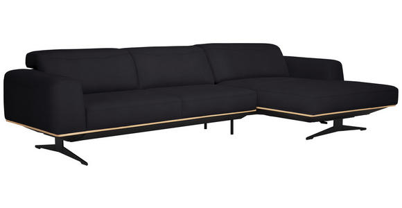 ECKSOFA in Echtleder Dunkelbraun 305/163 cm - Eichefarben/Dunkelbraun, Design, Leder/Holz (305/163cm) - Novel