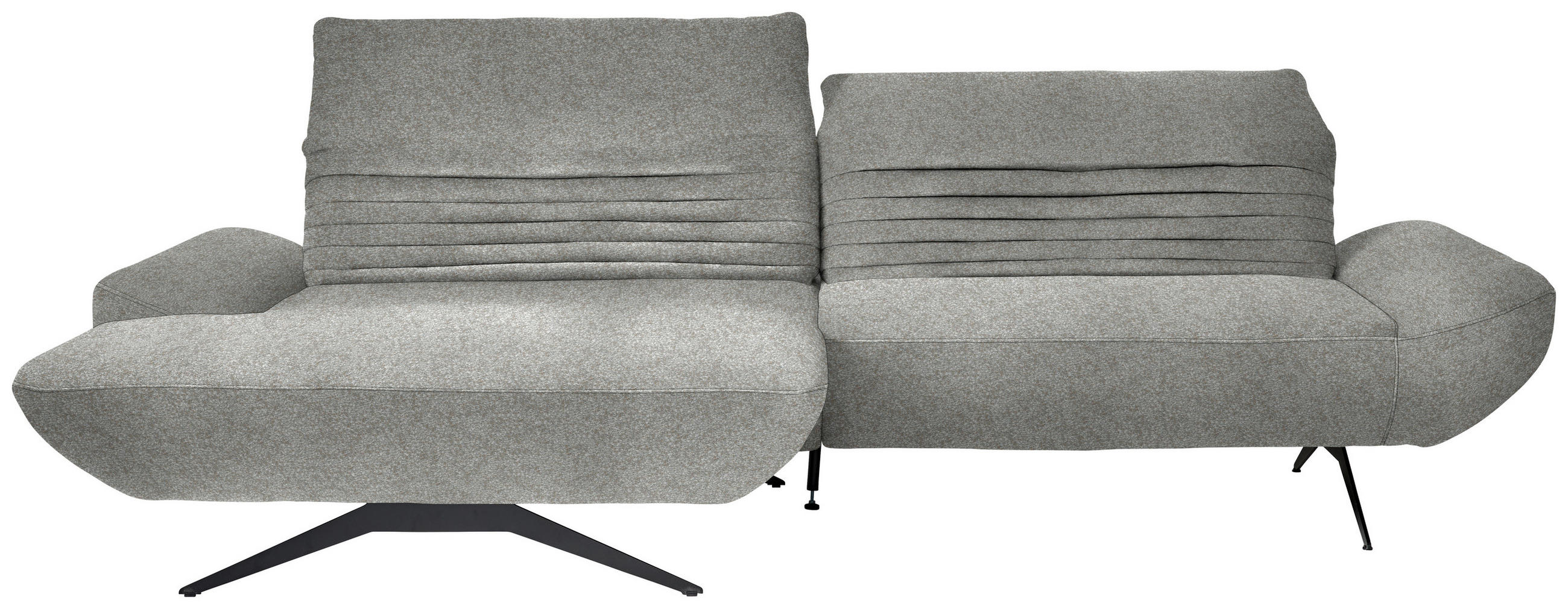 ECKSOFA  in Bouclé Grau  170-195/280 cm  - Schwarz/Grau, Design, Textil/Metall (170-195/280cm) - Dieter Knoll