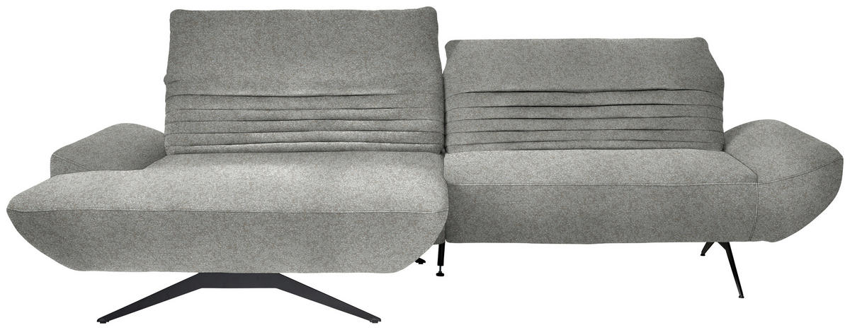 ECKSOFA  in Bouclé Grau  170-195/280 cm  - Schwarz/Grau, Design, Textil/Metall (170-195/280cm) - Dieter Knoll