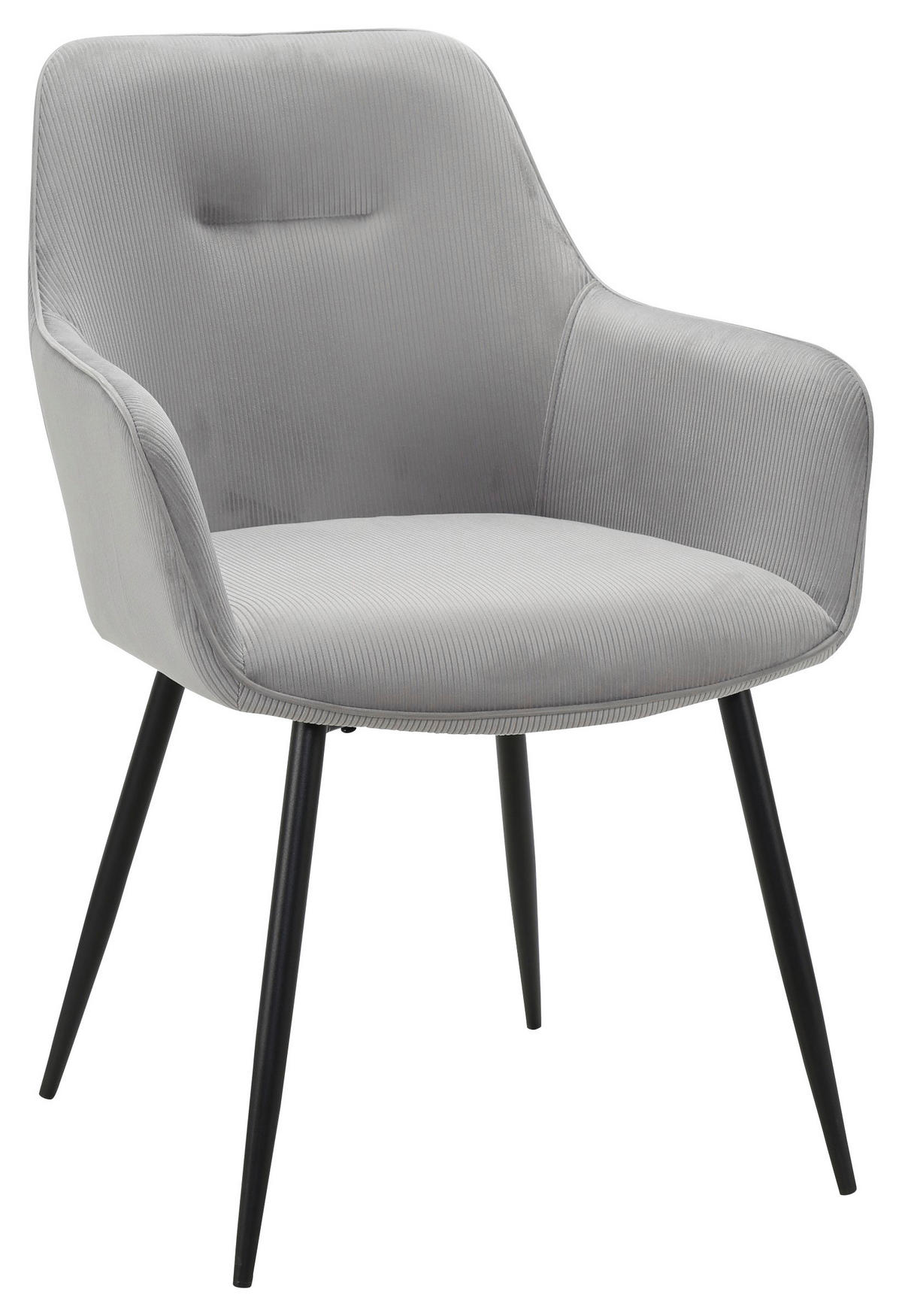 ARMLEHNSTUHL  in Eisen Cord  - Schwarz/Grau, Design, Textil/Metall (57/85/60cm) - Novel