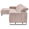 ECKSOFA  in Cord Rosa  180/266 cm  - Schwarz/Rosa, KONVENTIONELL, Textil/Metall (180/266cm) - Hom`in