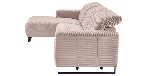 ECKSOFA  in Cord Rosa  180/266 cm  - Schwarz/Rosa, KONVENTIONELL, Textil/Metall (180/266cm) - Hom`in