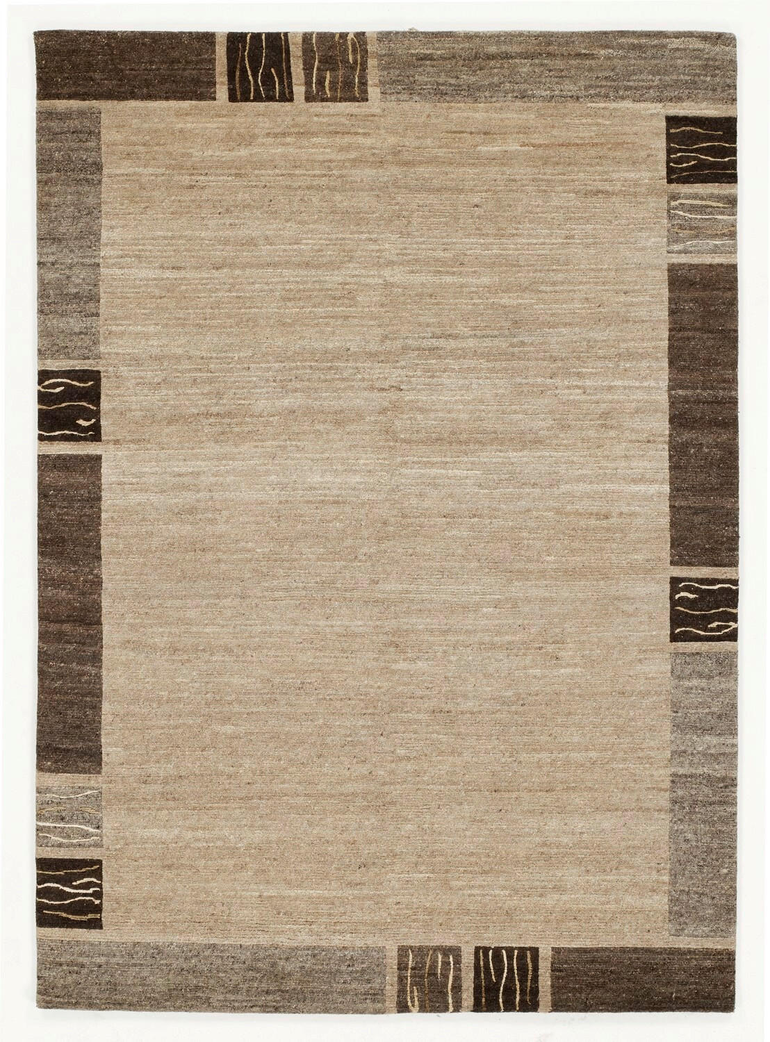 WOLLTEPPICH 200/250 cm Natura Silk Greny Braun, Naturfarben rechteckig  - Braun/Naturfarben, KONVENTIONELL, Textil (200/250cm) - Cazaris