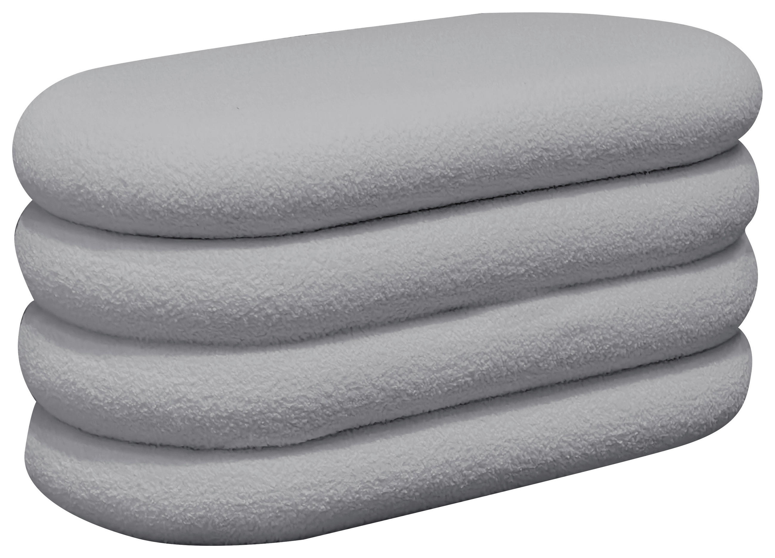 TRUHENBANK 85/42/42 cm Teddystoff Hellgrau Pappel Sperrholz  - Hellgrau, Trend, Holz/Textil (85/42/42cm) - Xora