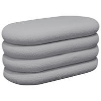 TRUHENBANK 85/42/42 cm Teddystoff Hellgrau Pappel Sperrholz  - Hellgrau, Trend, Holz/Textil (85/42/42cm) - Xora