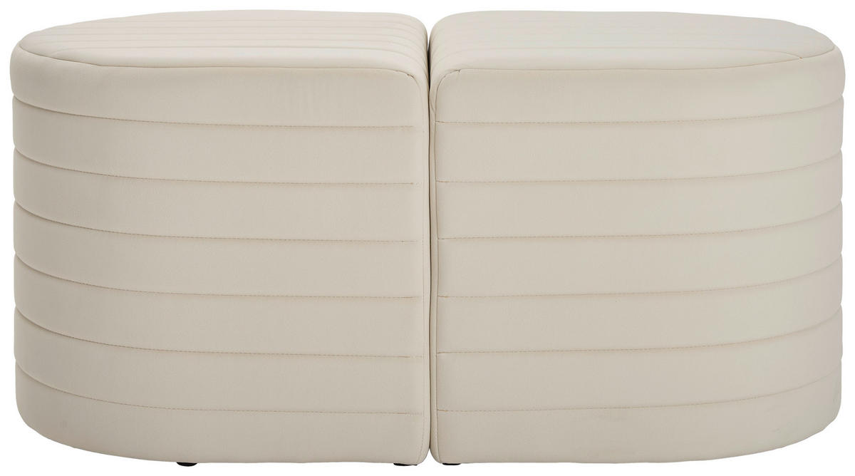 HOCKERBANK in Textil, Holzwerkstoff Beige  - Beige/Weiß, Design, Holzwerkstoff/Textil (50/50/44/44/50/50cm) - MID.YOU