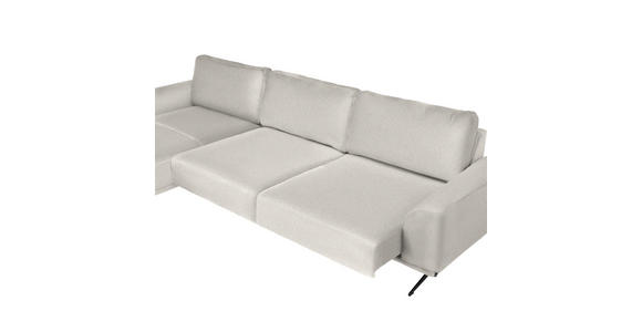 ECKSOFA in Webstoff Creme  - Creme/Schwarz, Design, Textil/Metall (172/320cm) - Valnatura