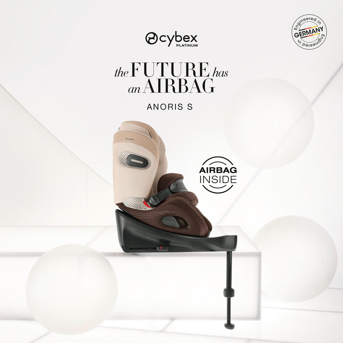KINDERAUTOSITZ Anoris S Style Amber Brown  - Hellbraun, Basics, Kunststoff/Textil (49/45/58cm) - cybex PLATINUM