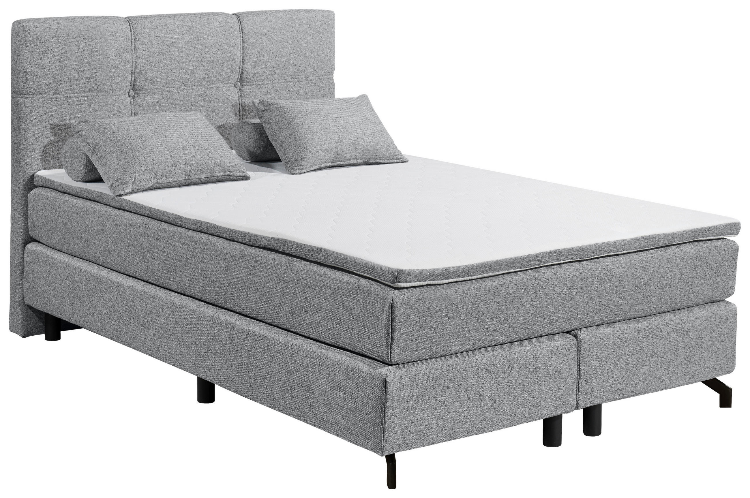BOXSPRINGBETT 140/200 cm  in Grau  - Grau, MODERN, Holzwerkstoff/Textil (140/200cm) - MID.YOU