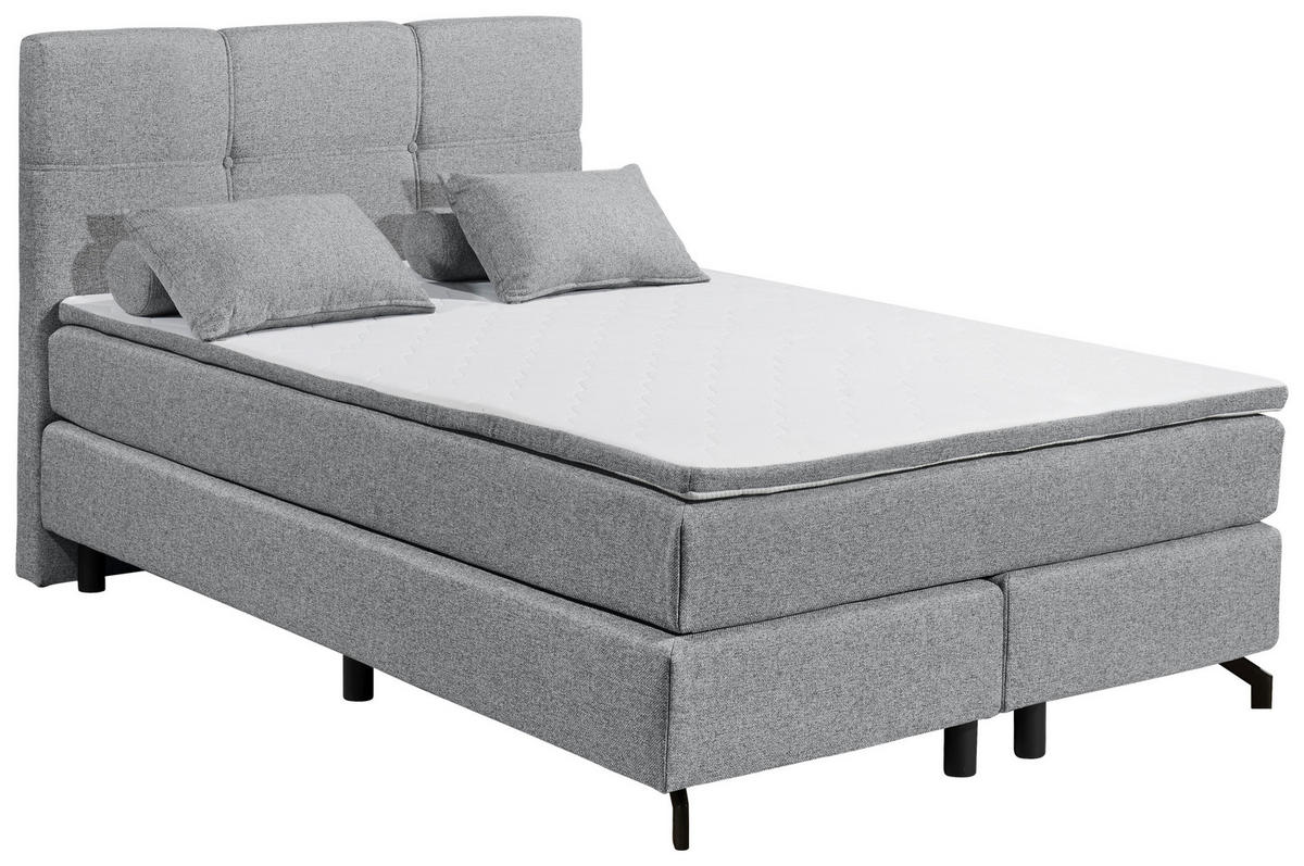 BOXSPRINGBETT 140/200 cm  in Grau  - Grau, Modern, Holzwerkstoff/Textil (140/200cm) - MID.YOU