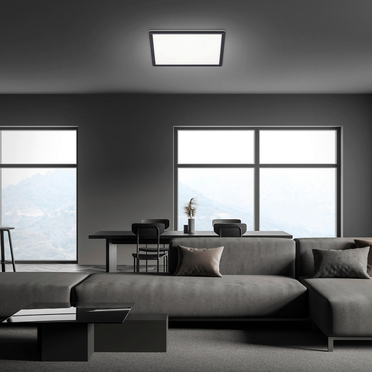 LED-PANEEL 42/42/2,9 cm  - Schwarz, Design, Kunststoff (42/42/2,9cm)