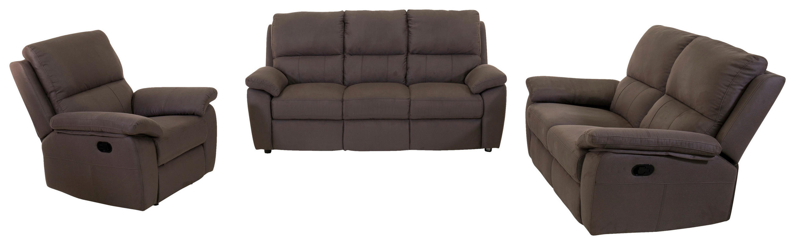 SJEDEĆA GARNITURA drvo, metal, tekstil  smeđa   - smeđa/crna, Design, drvo/metal (198/149/94/95/99cm) - Cantus