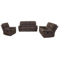 SJEDEĆA GARNITURA drvo, metal, tekstil  smeđa   - smeđa/crna, Design, drvo/metal (198/149/94/95/99cm) - Cantus