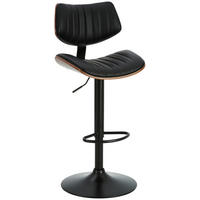 BAROVÁ ŽIDLE, černá, barvy vlašských ořechů - černá/barvy vlašských ořechů, Moderní, kov/dřevo (47/93-114/50cm) - Livetastic