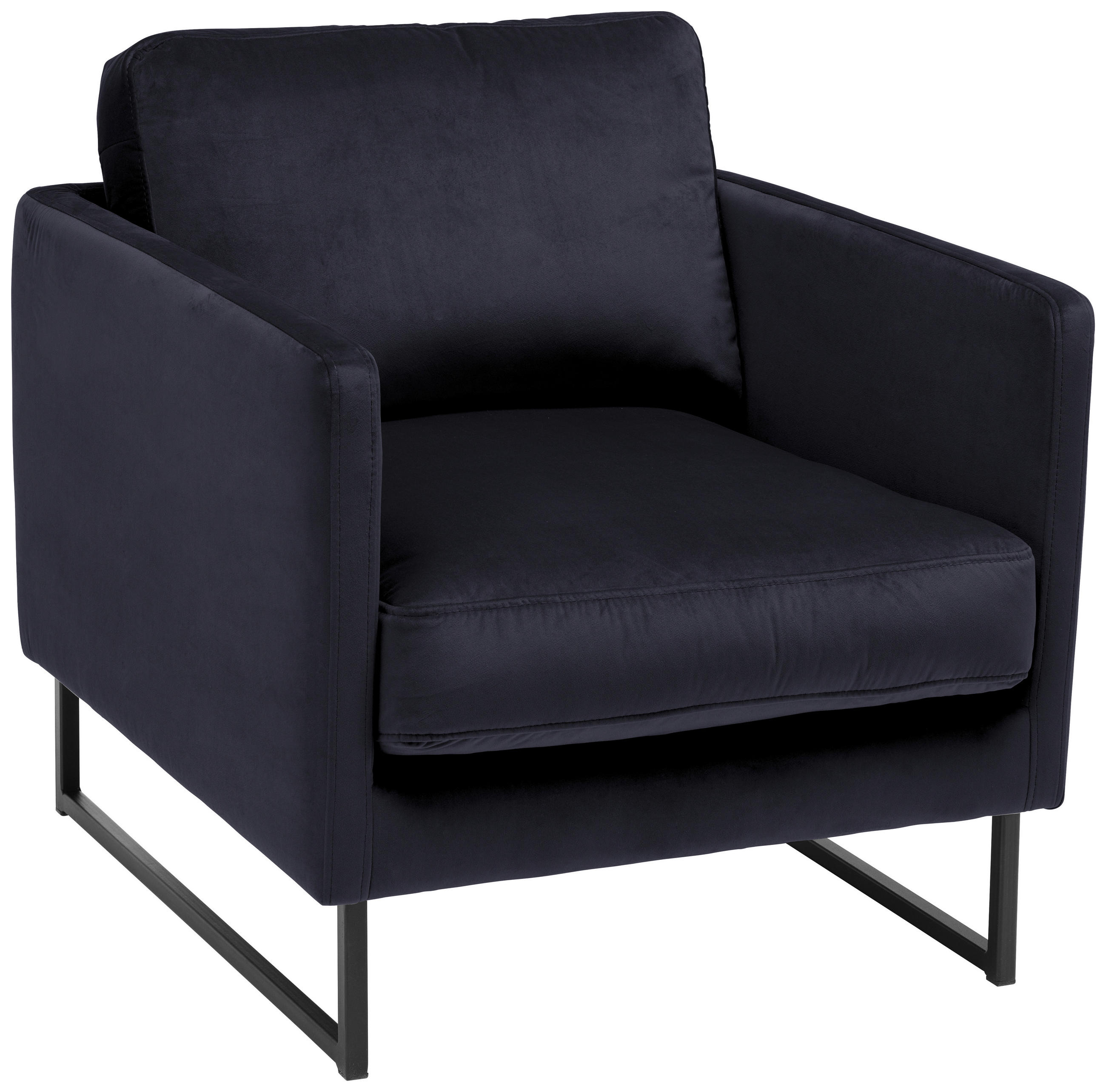 FÅTÖLJ i textil svart  - svart, Design, metall/textil (72/78/84cm) - Carryhome