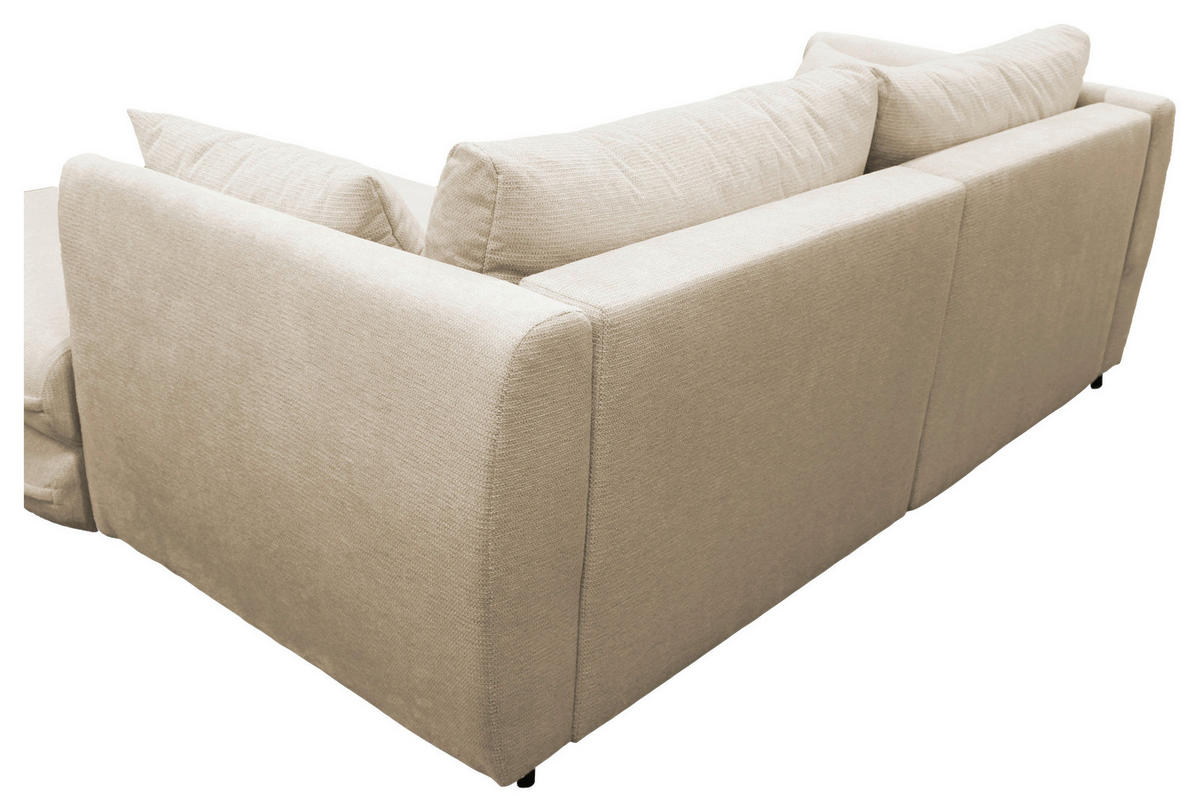 ECKSOFA Beige Struktur  - Beige/Schwarz, Design, Kunststoff/Textil (240/201cm) - MID.YOU