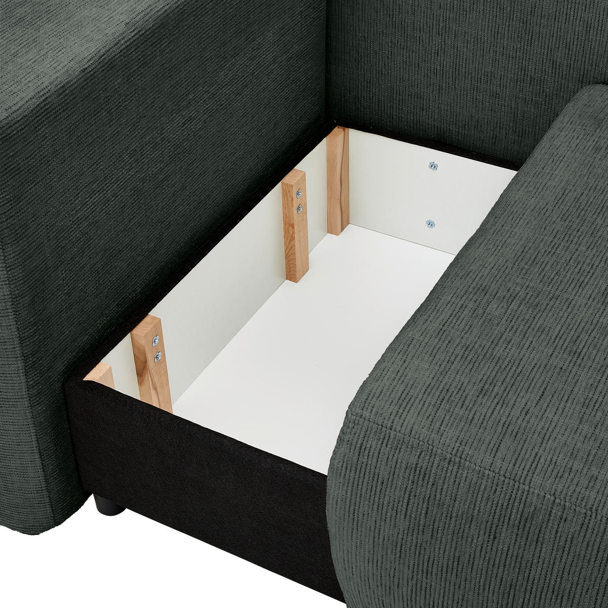 CHAISELONGUE in Chenille Anthrazit  - Anthrazit/Schwarz, Konventionell, Kunststoff/Textil (93/73/171cm) - MID.YOU