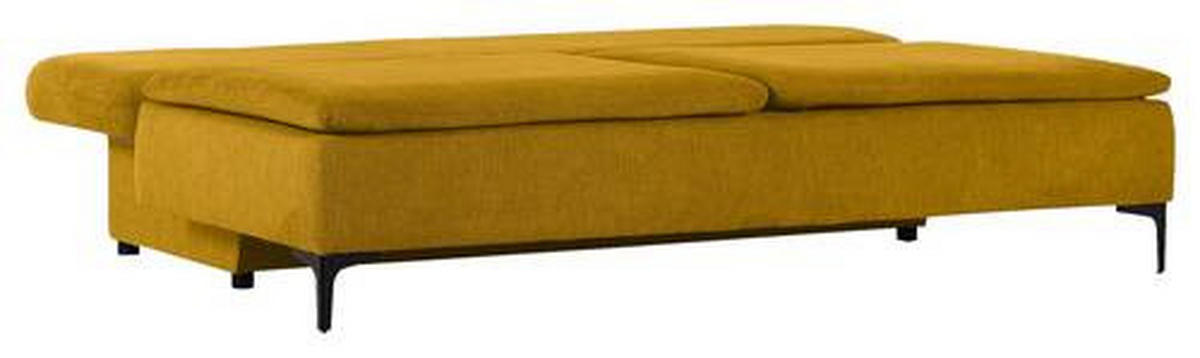SCHLAFSOFA in Flachgewebe Gelb  - Gelb/Schwarz, Design, Textil/Metall (203/75/100cm) - MID.YOU