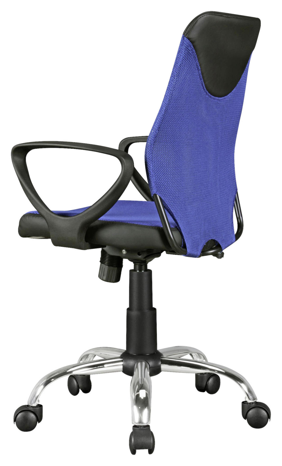 JUGENDDREHSTUHL Lederlook, Netz Blau  - Blau/Chromfarben, MODERN, Kunststoff/Metall (60/105/60cm) - MID.YOU