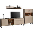 TV-ELEMENT Eichefarben, Hellgrau  - Eichefarben/Anthrazit, MODERN, Glas/Holzwerkstoff (204/68/50cm) - Carryhome