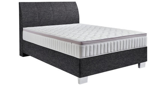 BOXSPRINGBETT 140/200 cm  in Anthrazit  - Chromfarben/Anthrazit, KONVENTIONELL, Kunststoff/Textil (140/200cm) - Hom`in