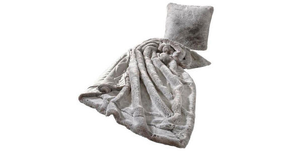 FELLDECKE SILBERFUCHS 150/200 cm - Silberfarben, KONVENTIONELL, Textil/Fell (150/200cm) - Novel