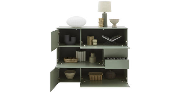 HIGHBOARD  in 139/109/41 cm  - Eichefarben/Schwarz, Design, Holzwerkstoff/Kunststoff (139/109/41cm) - Voleo