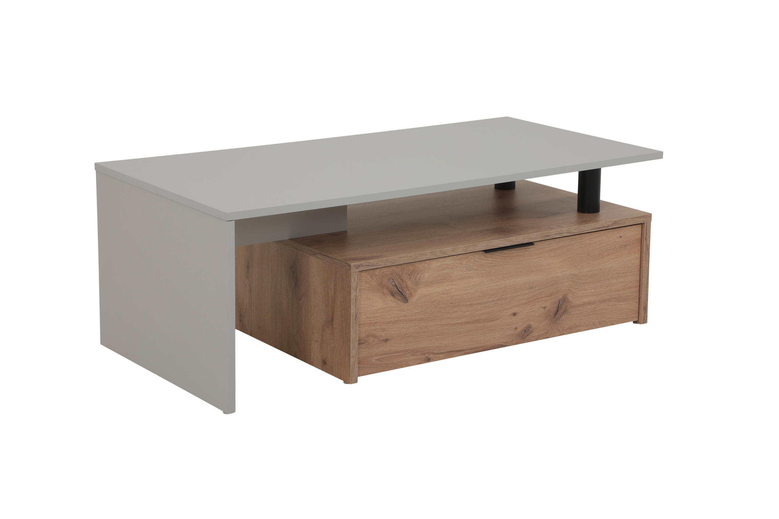 COUCHTISCH 110/55/40 cm rechteckig Eichefarben, Hellgrau  - Eichefarben/Hellgrau, Basics, Holzwerkstoff/Kunststoff (110/55/40cm) - Boxxx