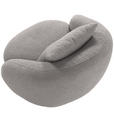 COCKTAILSESSEL Chenille Grau    - Schwarz/Grau, LIFESTYLE, Textil/Metall (101/79/96cm) - Xora